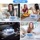 Electric Lunch Box for Car and Home, Work Office - 12V-24V/110V 55W Portable Food Warmer Heater Lunch Box for Men & Adults With Food-Grade Stainless Steel Container 1.5L, 1 Fork & 1 Spoon - Blue
