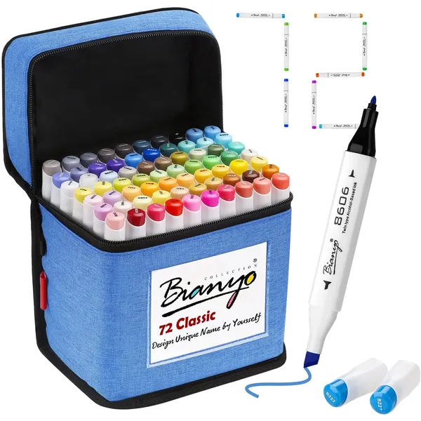 MIXFEER 36 Colors Art Markers Set Double Broad Fine Point Marker