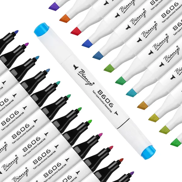 Alcohol-Based Markers Set, Double Tipped Fine&Chisel Art Marker Set for  Artist, Adults Coloring, Drawing, Sketching, 71 Classic Colors+1 Blender+1  Swatch+1 Black Travel Case