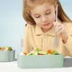 Bento Box, 3-In-1 Meal Prep Container, 900ML Janpanese Lunch Box with Compartment, Wheat Straw, Leak-proof, with Spoon & Fork, BPA-free, Green