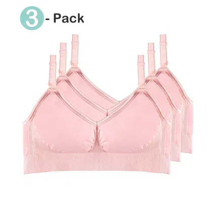 BelleMa Maternity/Nursing Bra-Pink-XL (Pack of 3)