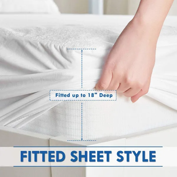 AsFrost Mattress Protector King Ultra Soft Cotton Hypoallergenic Breathable Noiseless Mattress Pad Cover Fitted up to 18" Deep Pocket