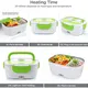 Electric Lunch Box for Car and Home, Work Office - 12V-24V/110V 55W Portable Food Warmer Heater Lunch Box for Men & Adults With Food-Grade Stainless Steel Container 1.5L, 1 Fork & 1 Spoon - Green