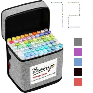 Classic Series Alcohol-Based Dual Tip Art Markers, Set of 72, with Travel Case and a Designable Card