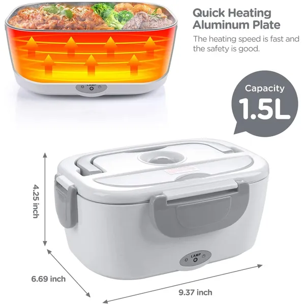 Electric Lunch Box Food Warmer Portable Food Heater For Car & Home - Leak  Proof, Lunch Heating Microwave For Truckers With Removable Stainless Steel  Container 1.5 L, 110V/12V[Upgraded]