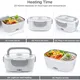 Electric Lunch Box for Car and Home, Work Office - 12V-24V/110V 55W Portable Food Warmer Heater Lunch Box for Men & Adults With Food-Grade Stainless Steel Container 1.5L, 1 Fork & 1 Spoon - Gray