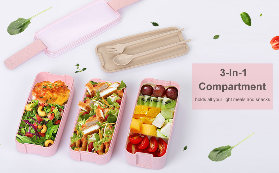 Finorder 3 Pack Wheat Straw Containers, 4 Compartment Reusable Snack Bento  Box Toddler, Meal Prep Lu…See more Finorder 3 Pack Wheat Straw Containers